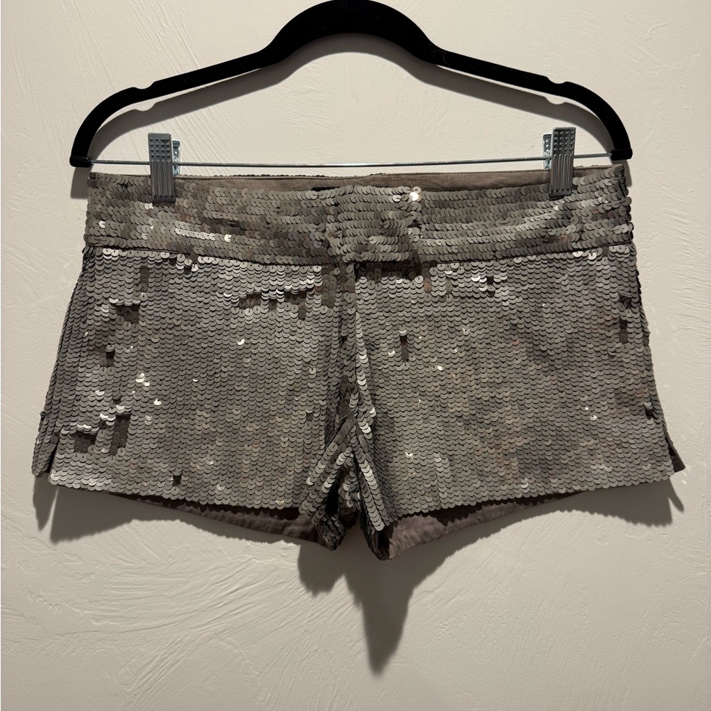 Patrizia Pepe Silver Sequin Shorts
